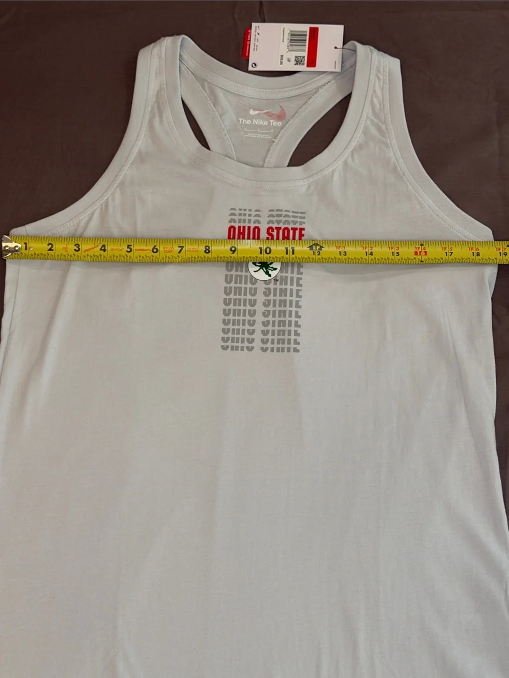 Nike Women's Light Gray Ohio State Racerback Tank Large